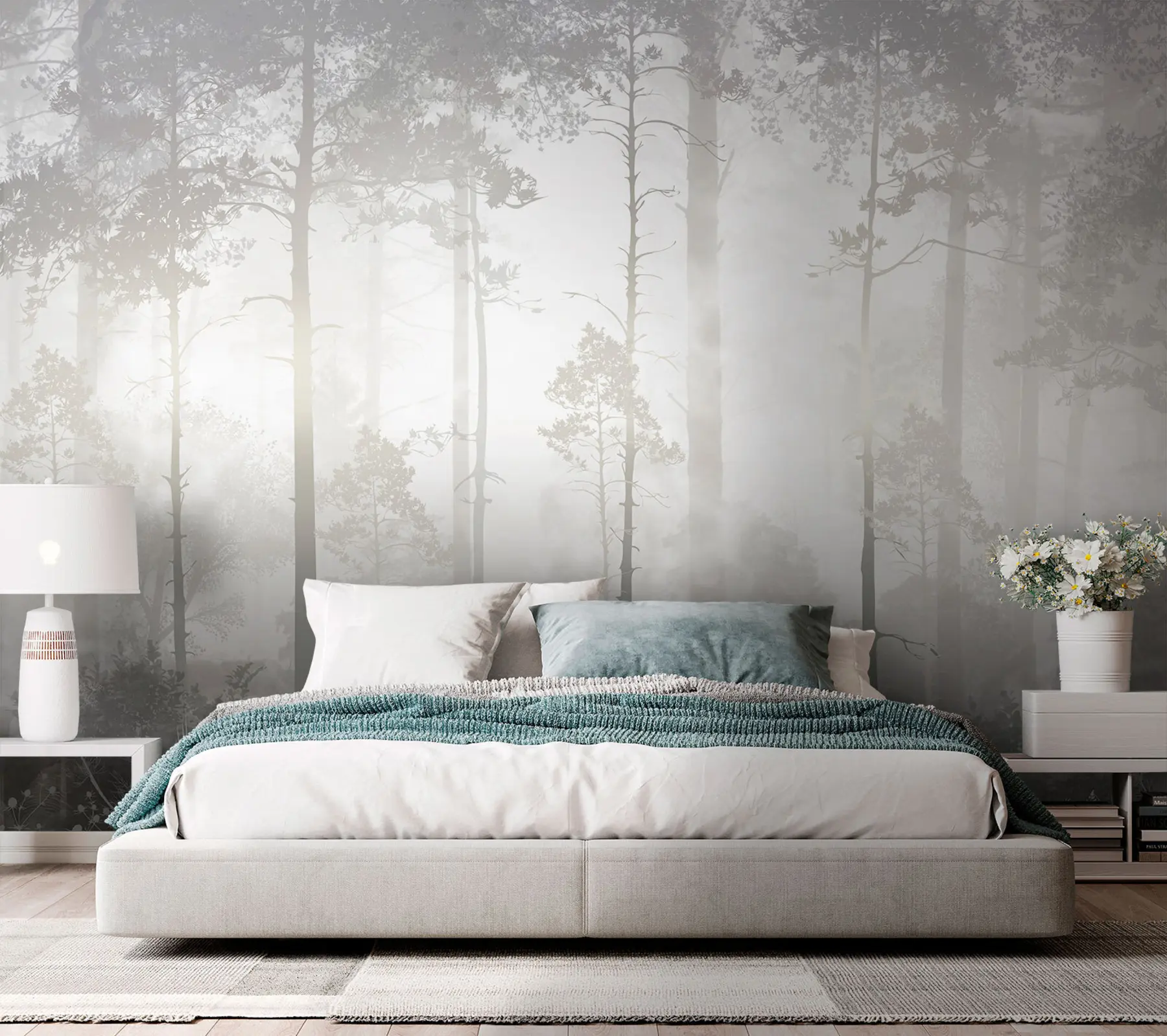 Fototapetes Mežs miglā u94439