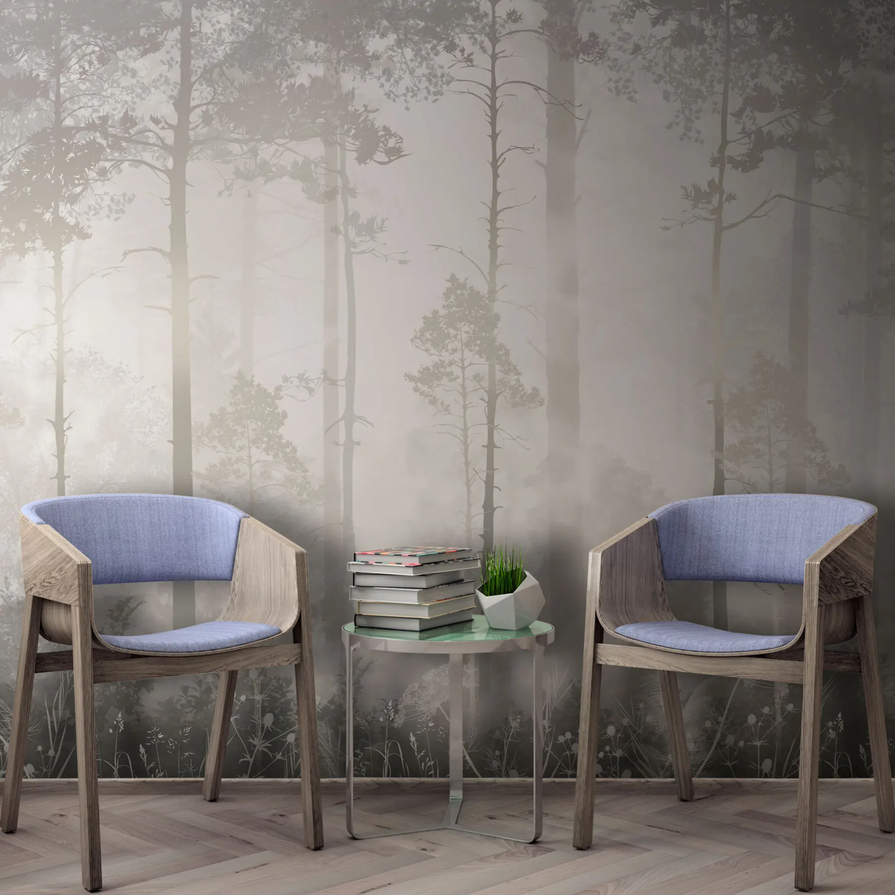 Fototapetes Mežs miglā u94439