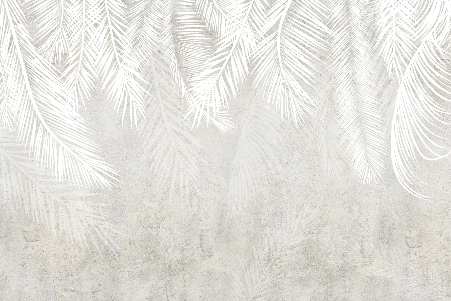 Fototapetes Baltas trauslas palmu lapas ar grunge tekstūru u94286