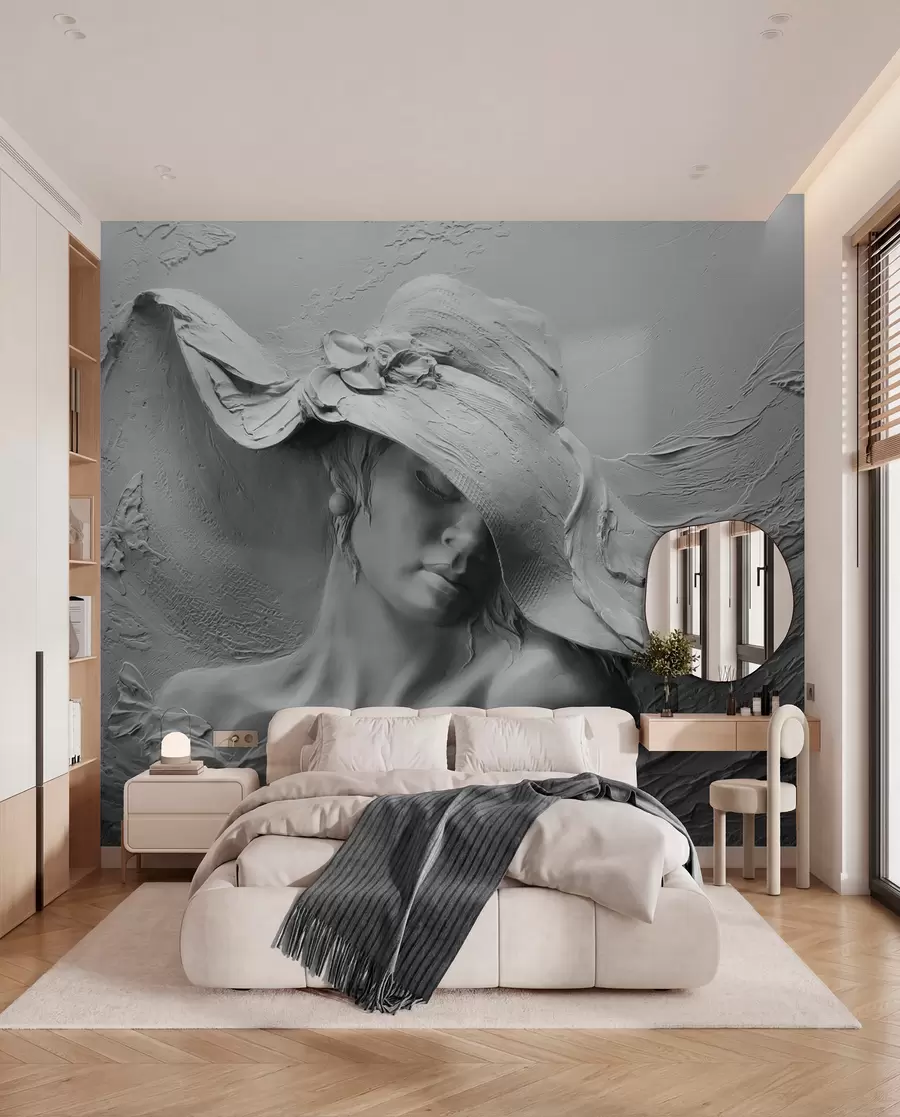 Fototapetes Sieviete cepurē 3D u62592