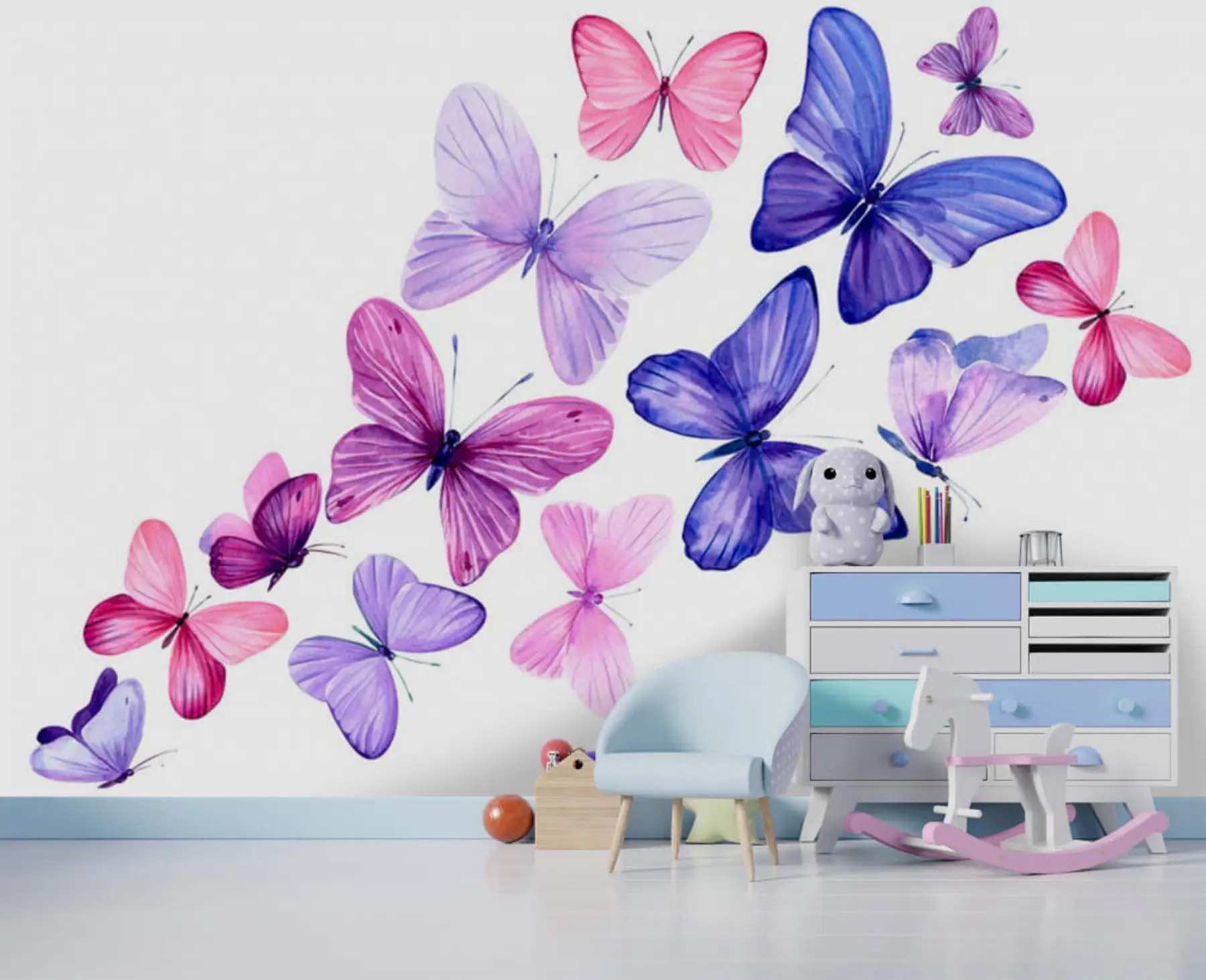 Fototapetes Ziedu, balts e violets u01052