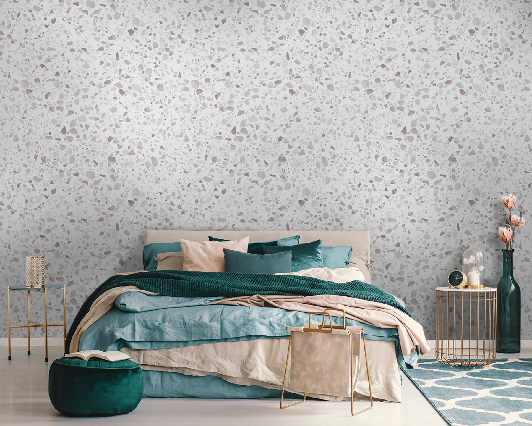 Fototapetes Terrazzo flīzes, mozaīka ar dabīgiem akmeņiem, granīts, marmors, kvarcs, betons u94304