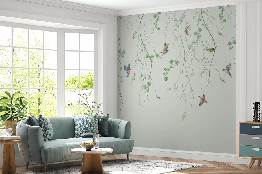 Fototapetes Zari ar putniem, Chinoiserie u94493
