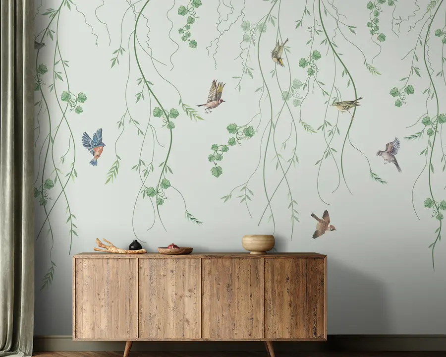 Fototapetes Zari ar putniem, Chinoiserie u94493