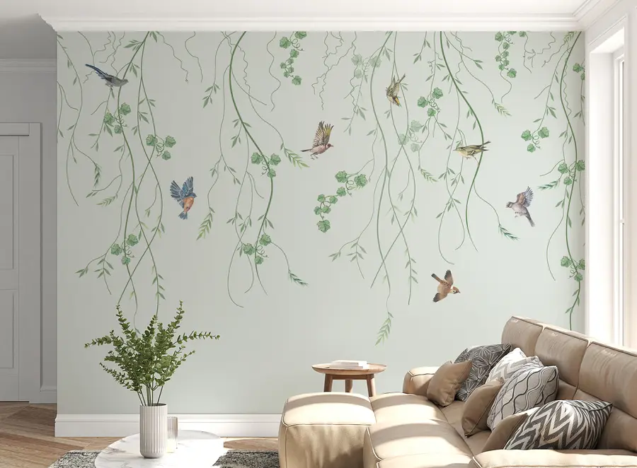 Fototapetes Zari ar putniem, Chinoiserie u94493