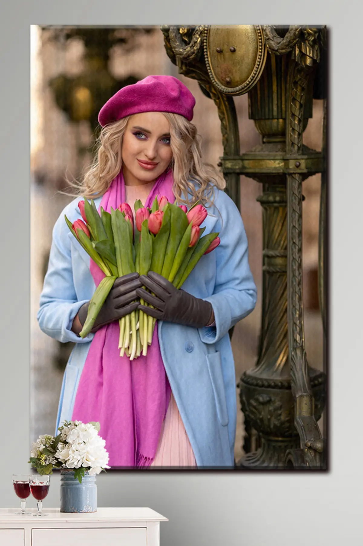 Glezna Virsdrēbes, smaids un violeta krāsa s33119