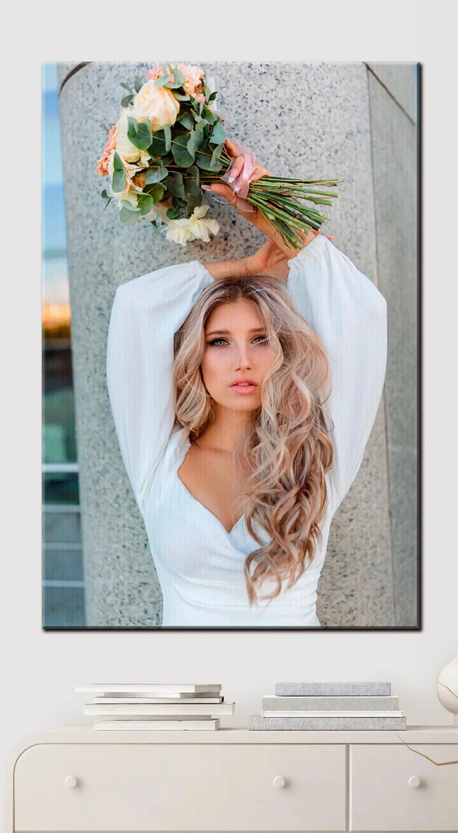 Glezna Sejas, galvas un kāzu kleita s33131