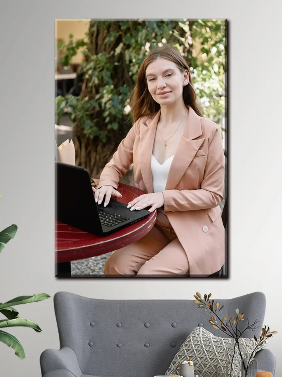 Glezna Klēpjdators, dators un smaids s33180