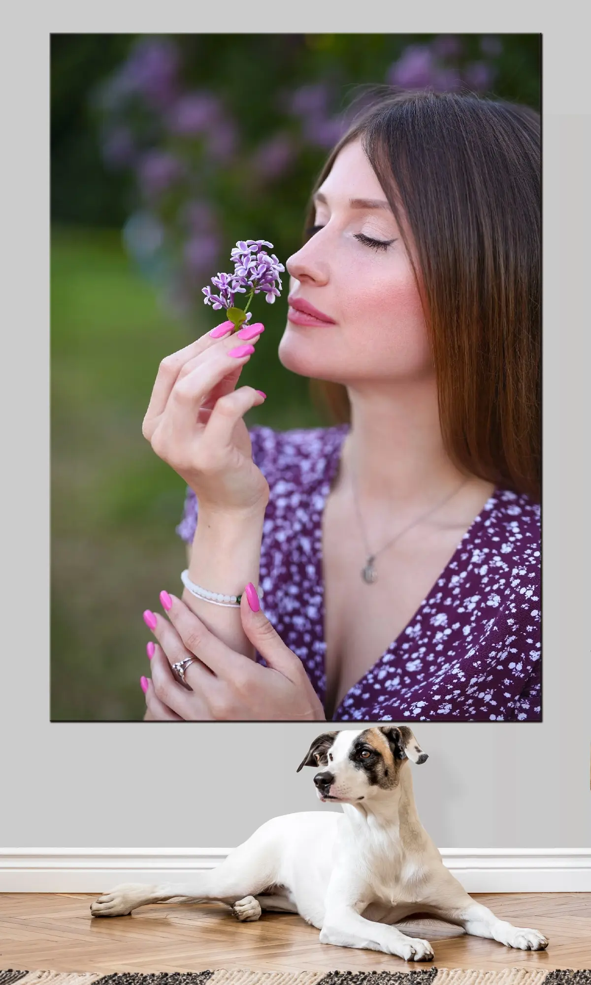 Glezna Sejas, lūpu un ziedu s33305