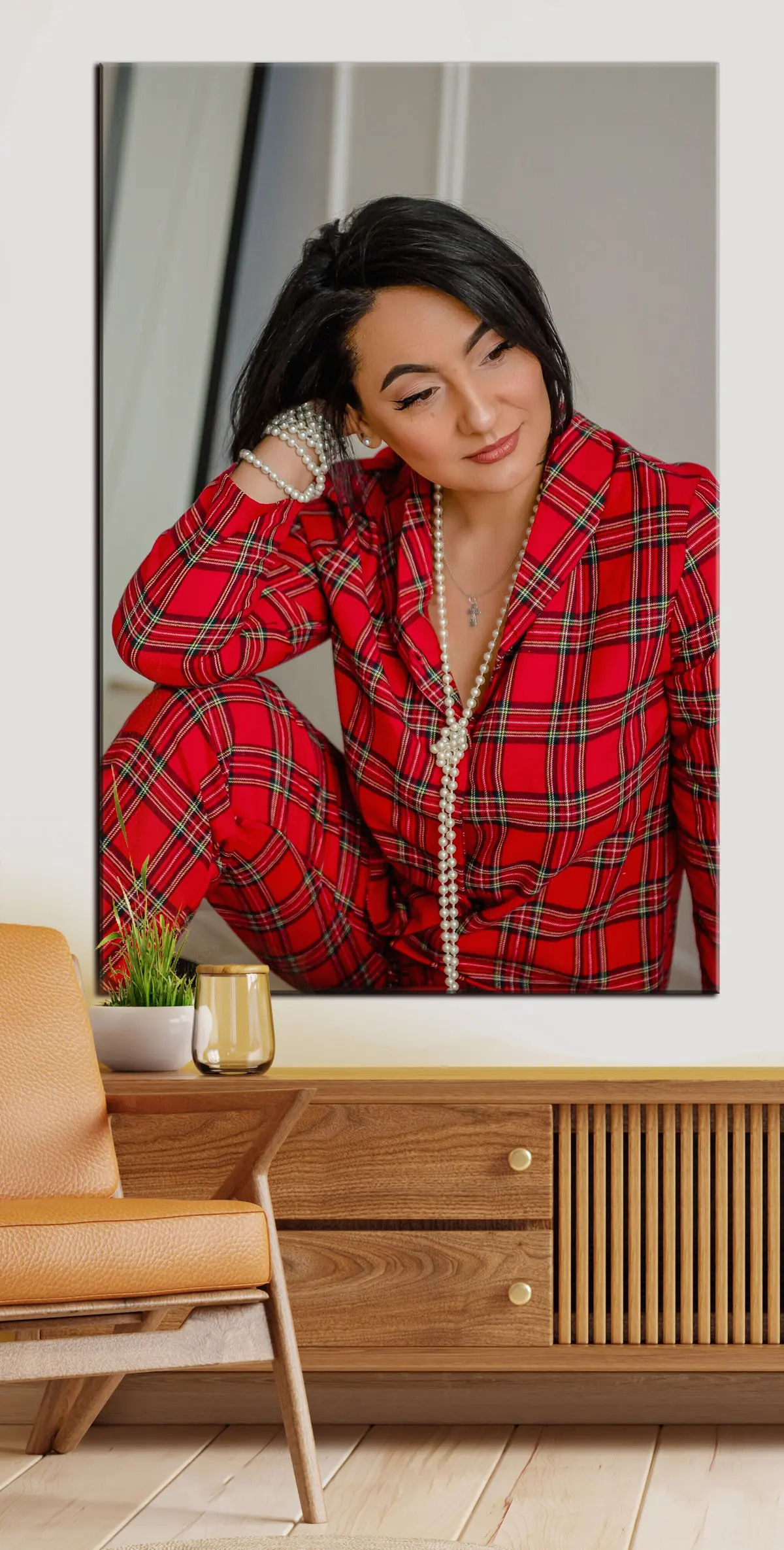 Glezna Virsdrēbes, tartāns un krekls s33326