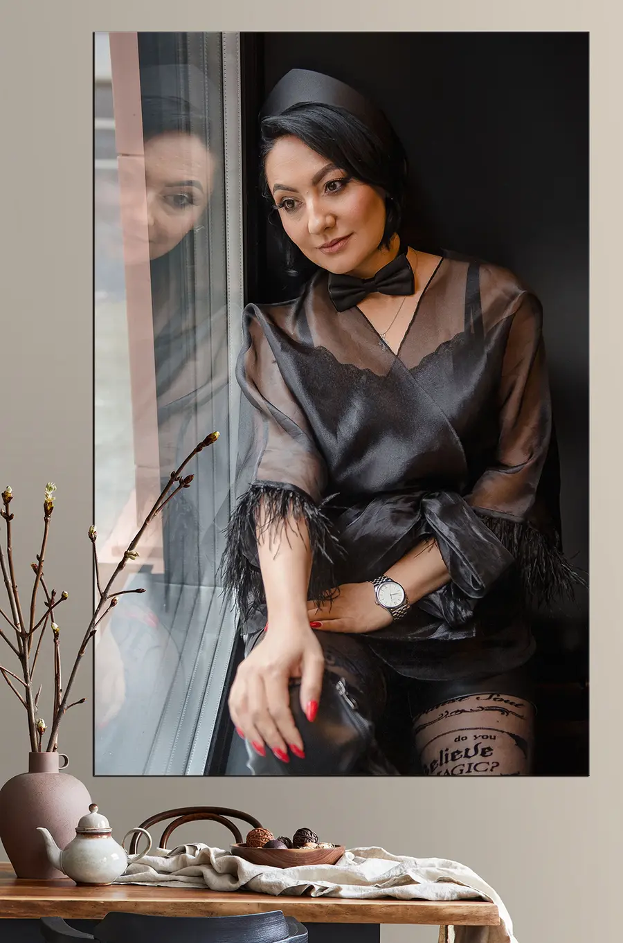 Glezna Pulkstenis, piedurkne un apkakle s33346