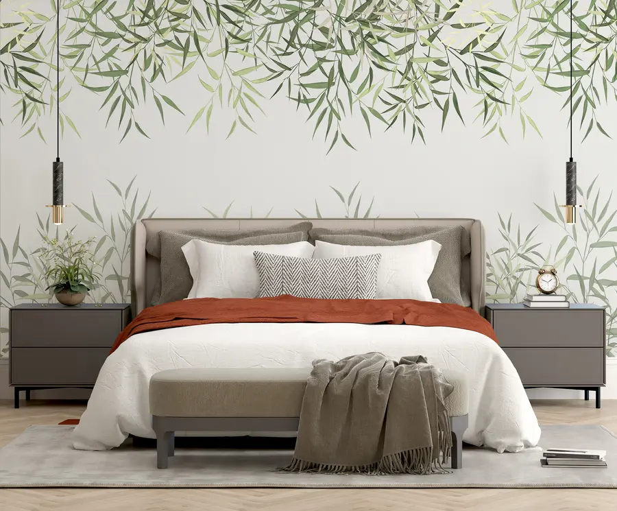 Fototapetes Niedru bambusa lapas u95355