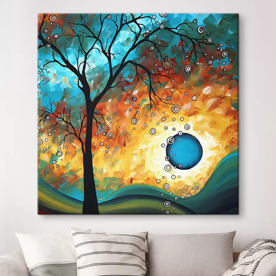 Glezna Gaisma, daba un šķidrums s34434