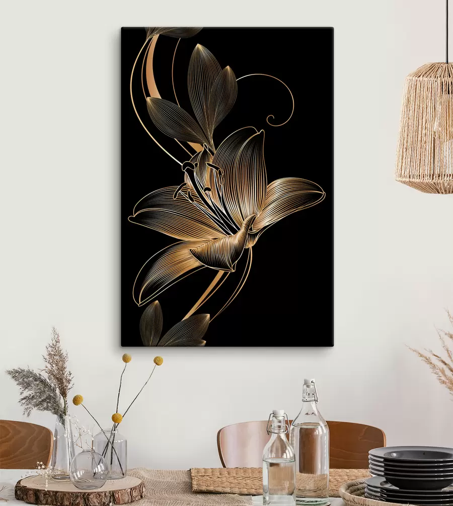 Glezna Bezšuvais ziedu raksts ar lilijas ziedu s34437