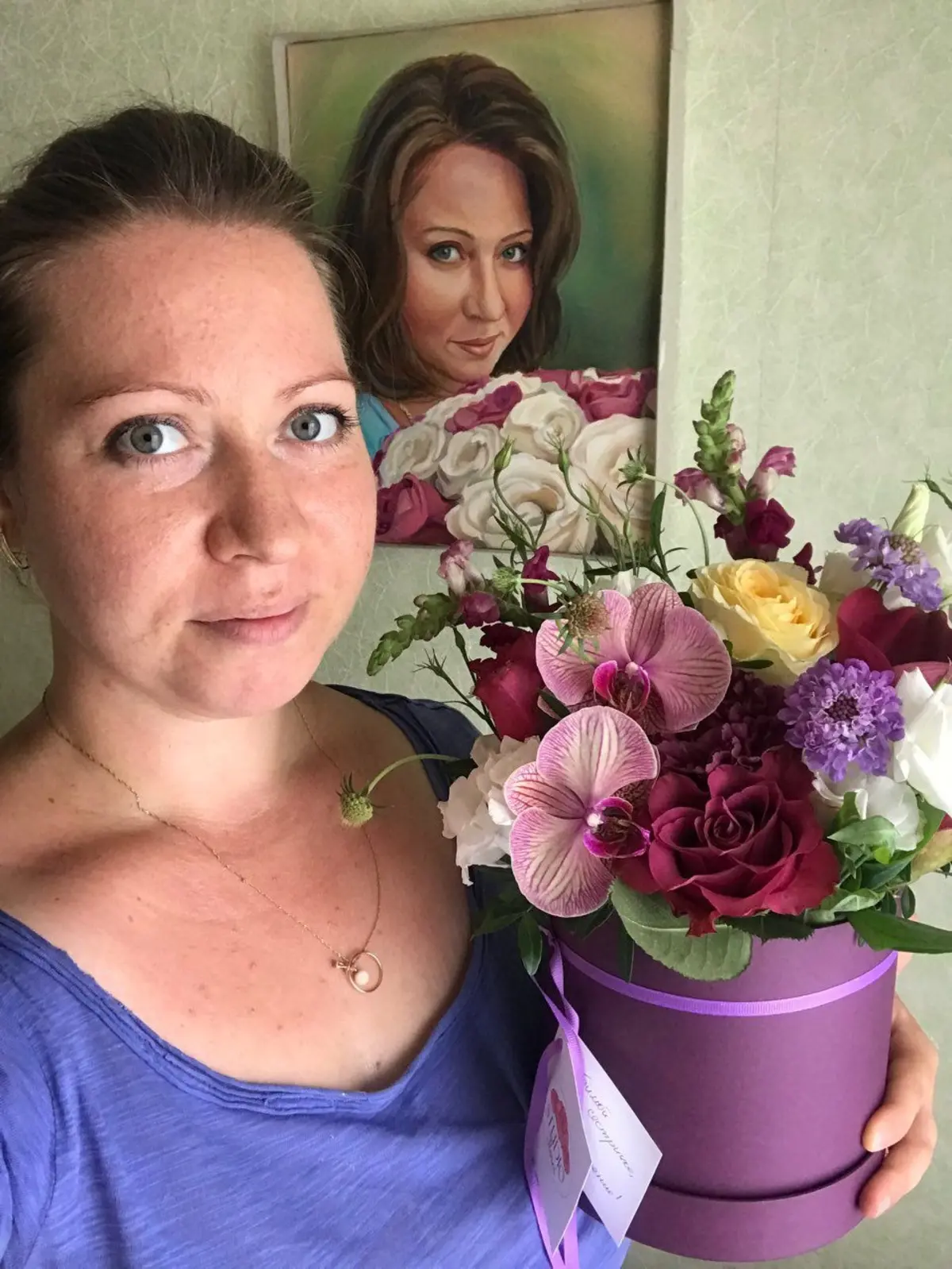 Glezna Zieds, violets un ziedlapiņas s34641