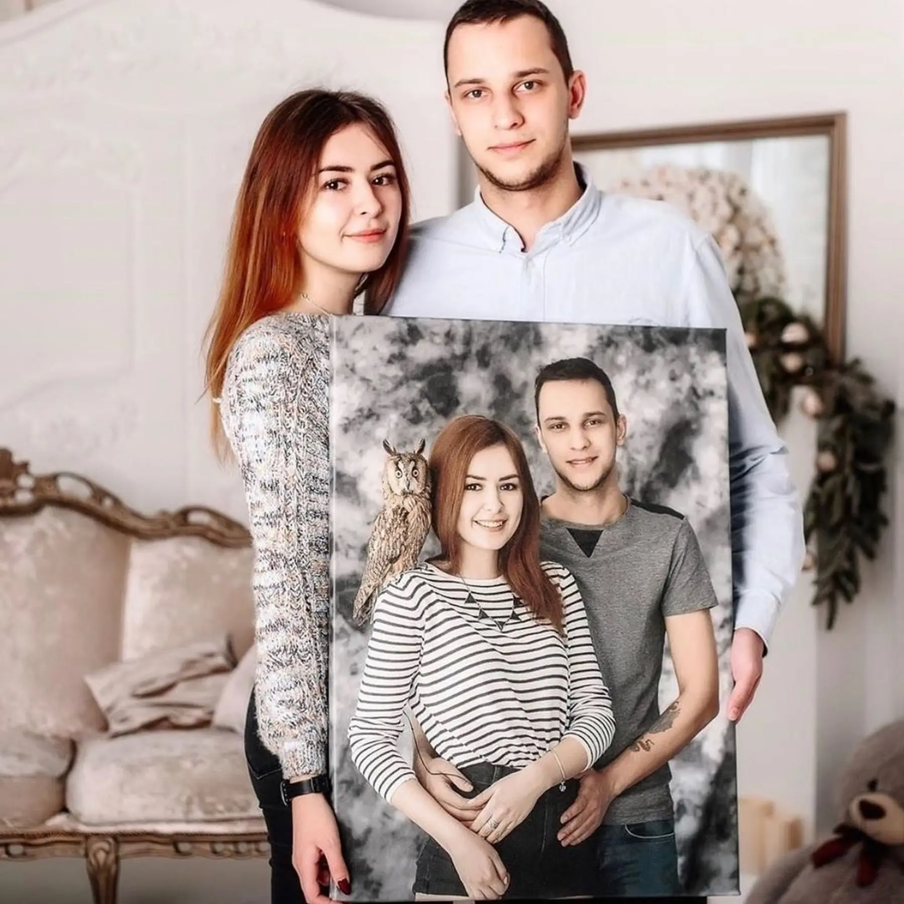 Glezna Sejas, smaids un frizūra s34645