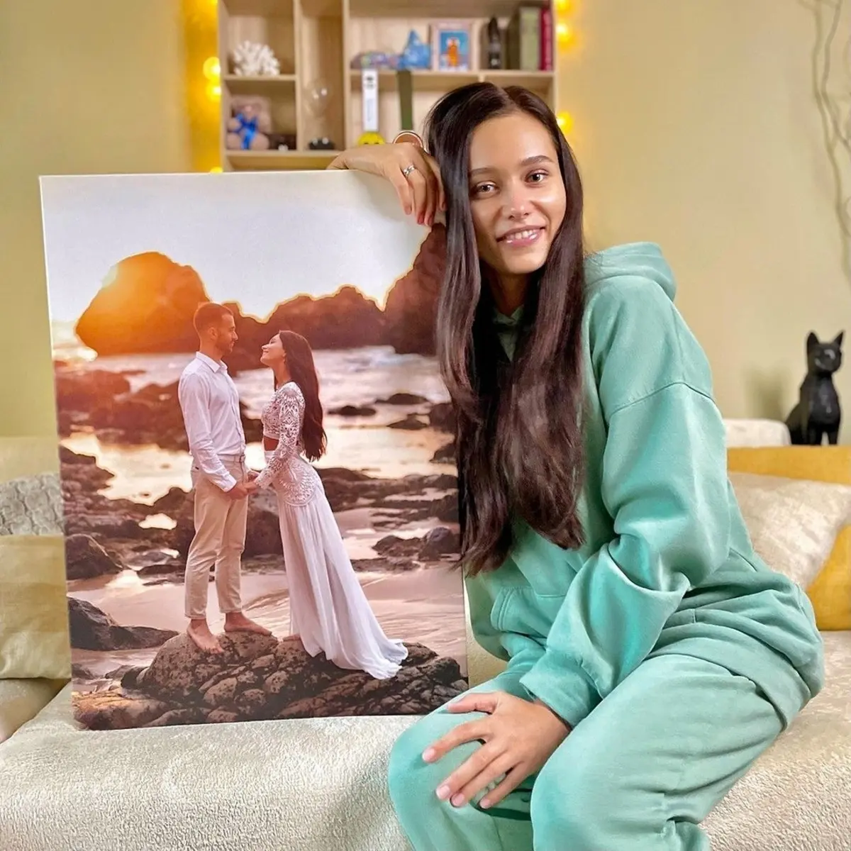 Glezna Smaids, laimīgs un attēla rāmis s34657