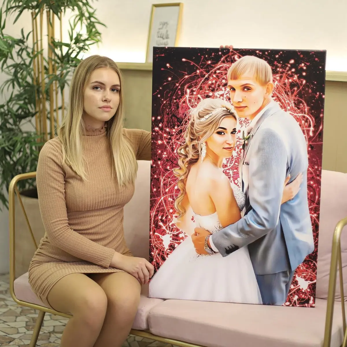 Glezna Augs, laimīgs un māksla s34664