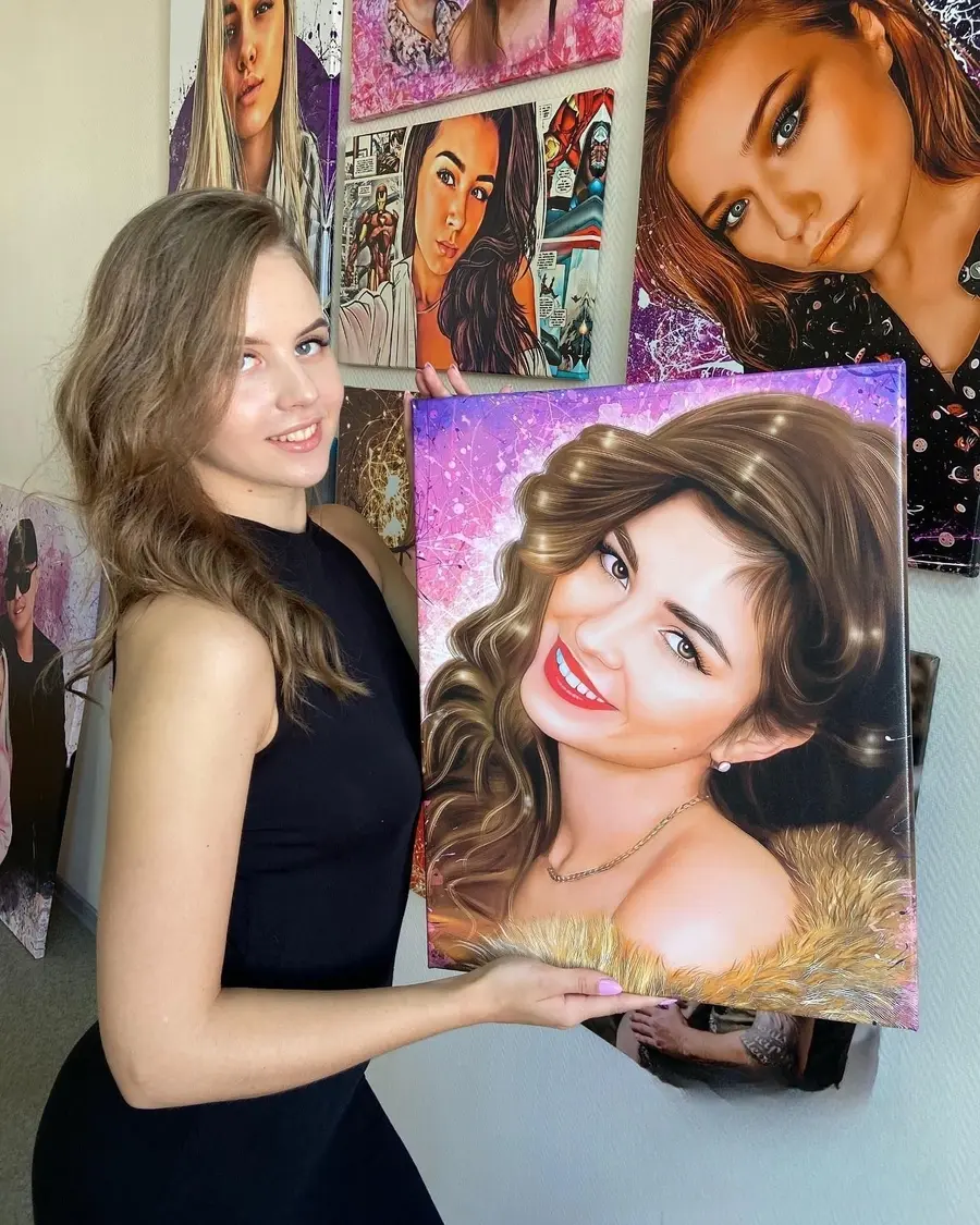 Glezna Mati, āda un smaids s34665