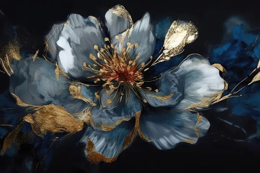 Fototapetes Liels zils zieds ar dzīslām u95657