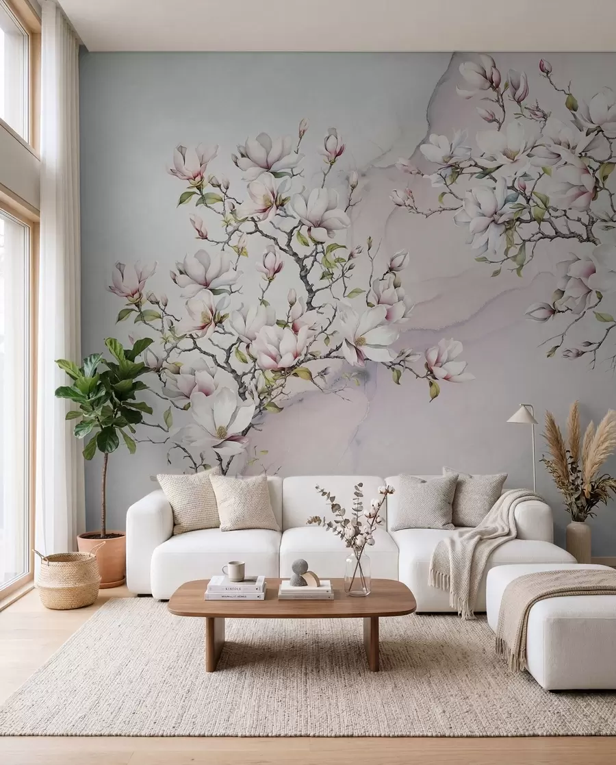Fototapetes Magnolija uz marmora u96114