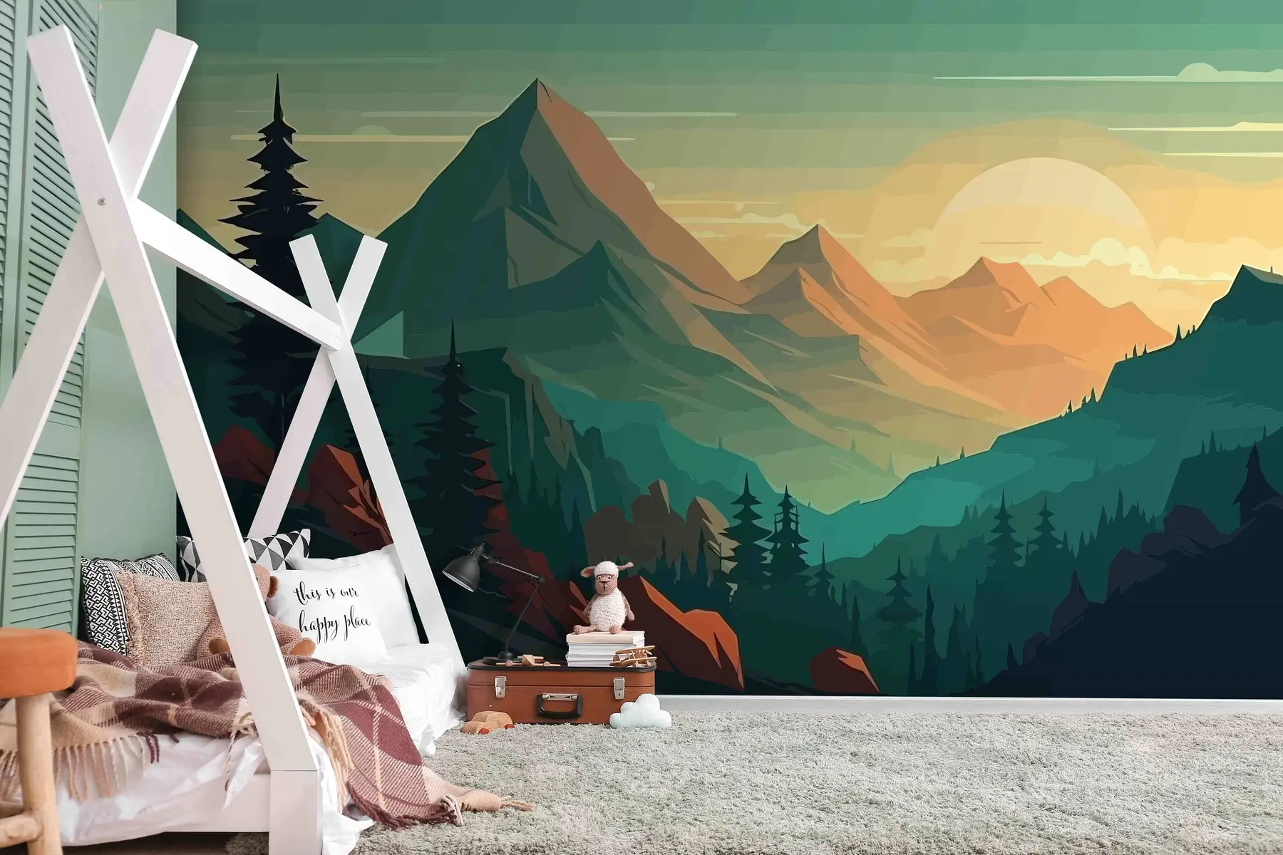 Fototapetes Kalnu ainava mierīga u96028