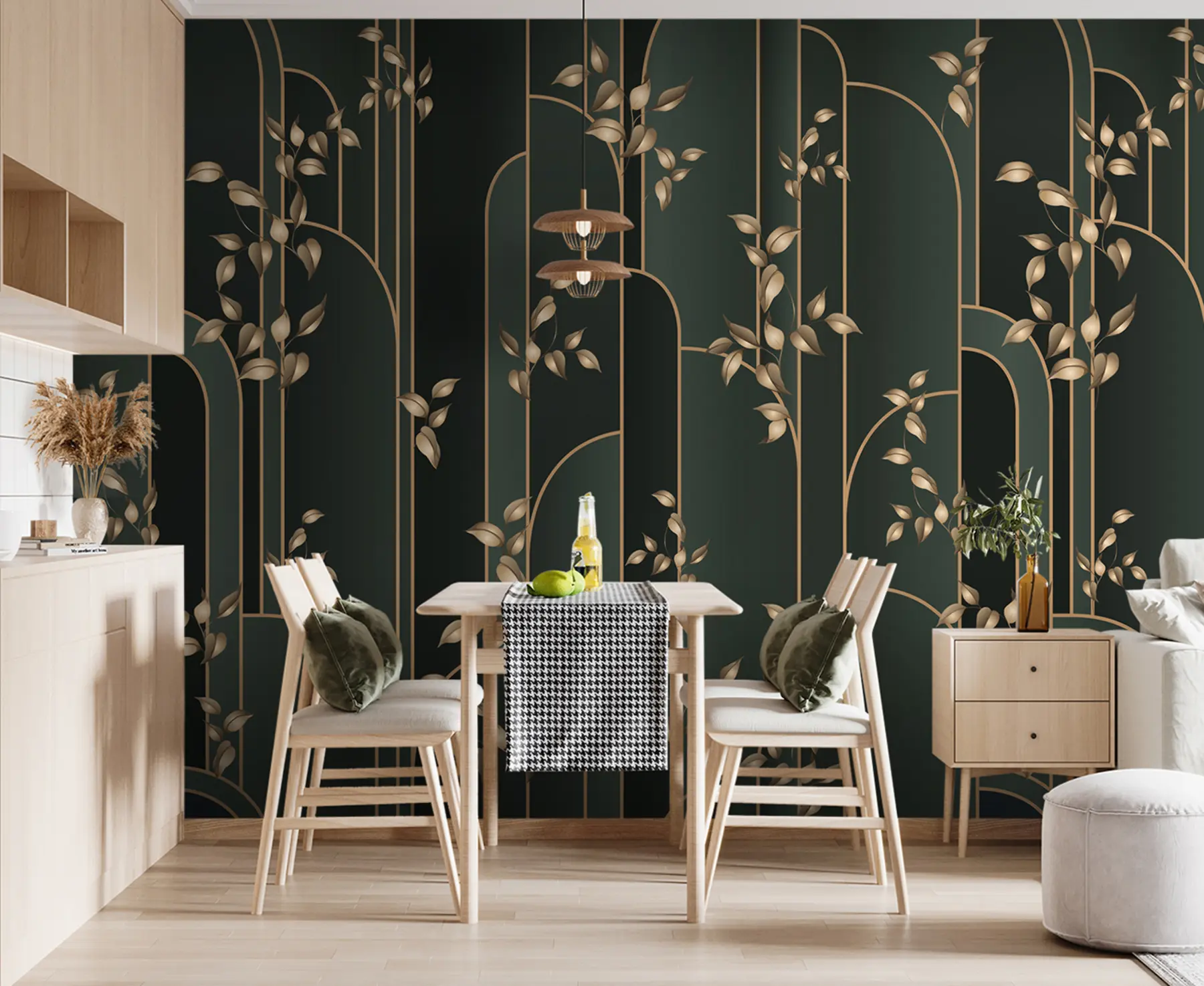 Fototapetes Abstraktais art deco ar lapām u95842