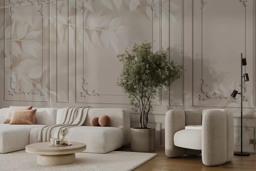 Fototapetes Klasiskie angļu Boiserie paneļi ar lapām u96165