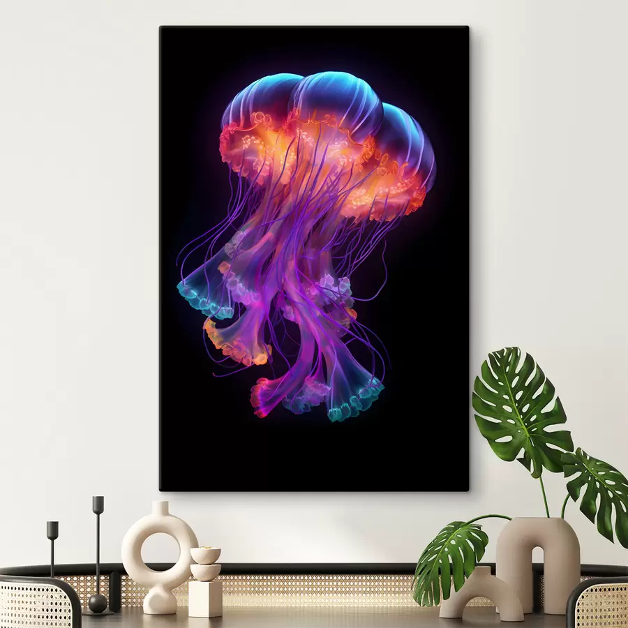 Glezna Ūdens, medūzas un violeta krāsa s35363