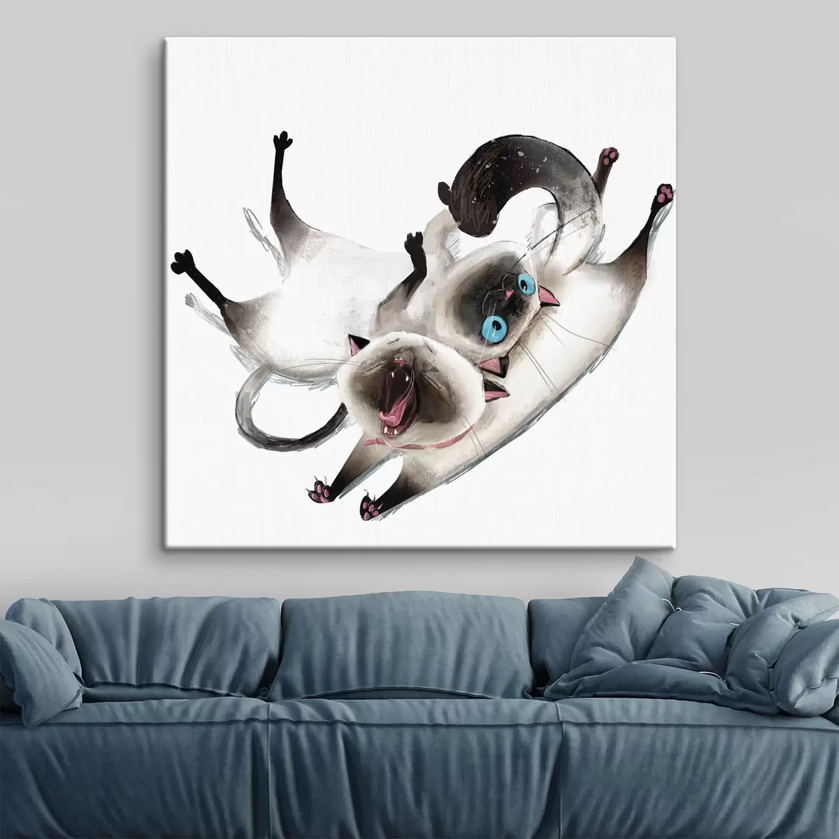 Glezna Rotaļīgi kaķi bauda kopā pavadīto laiku s34990