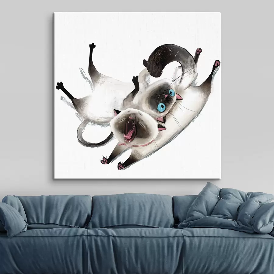 Glezna Rotaļīgi kaķi bauda kopā pavadīto laiku s34990