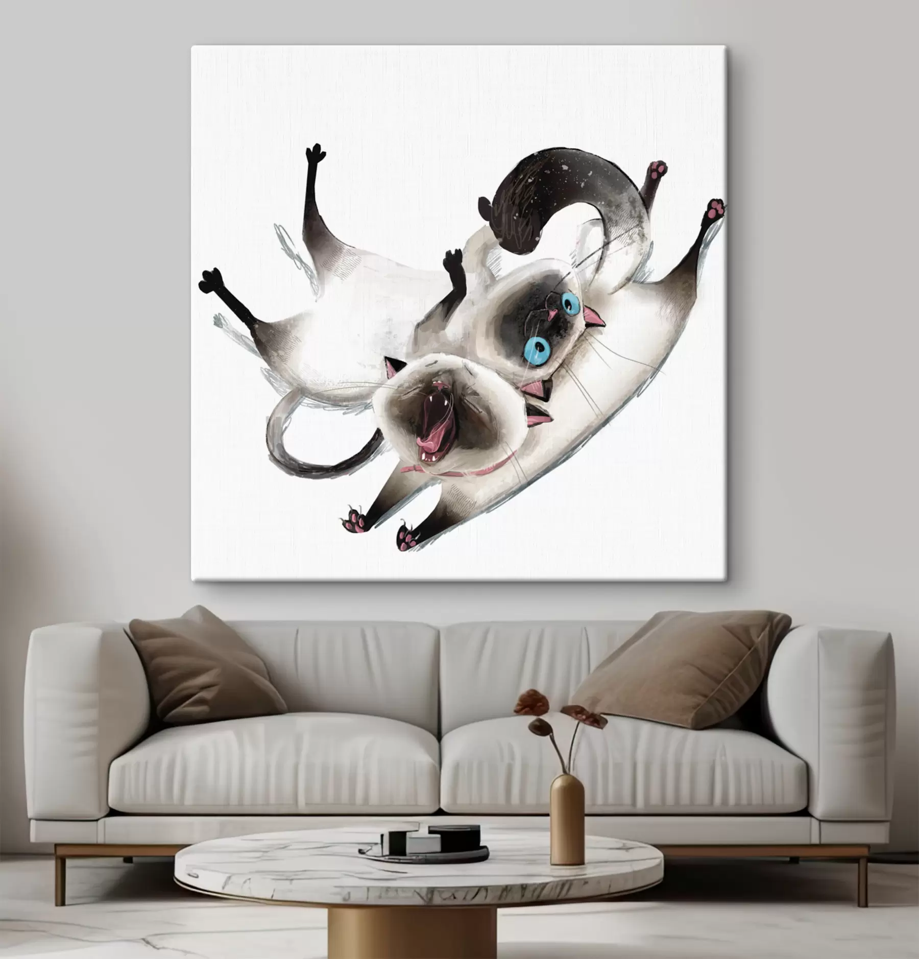 Fototapetes Rotaļīgi kaķi bauda kopā pavadīto laiku s34990