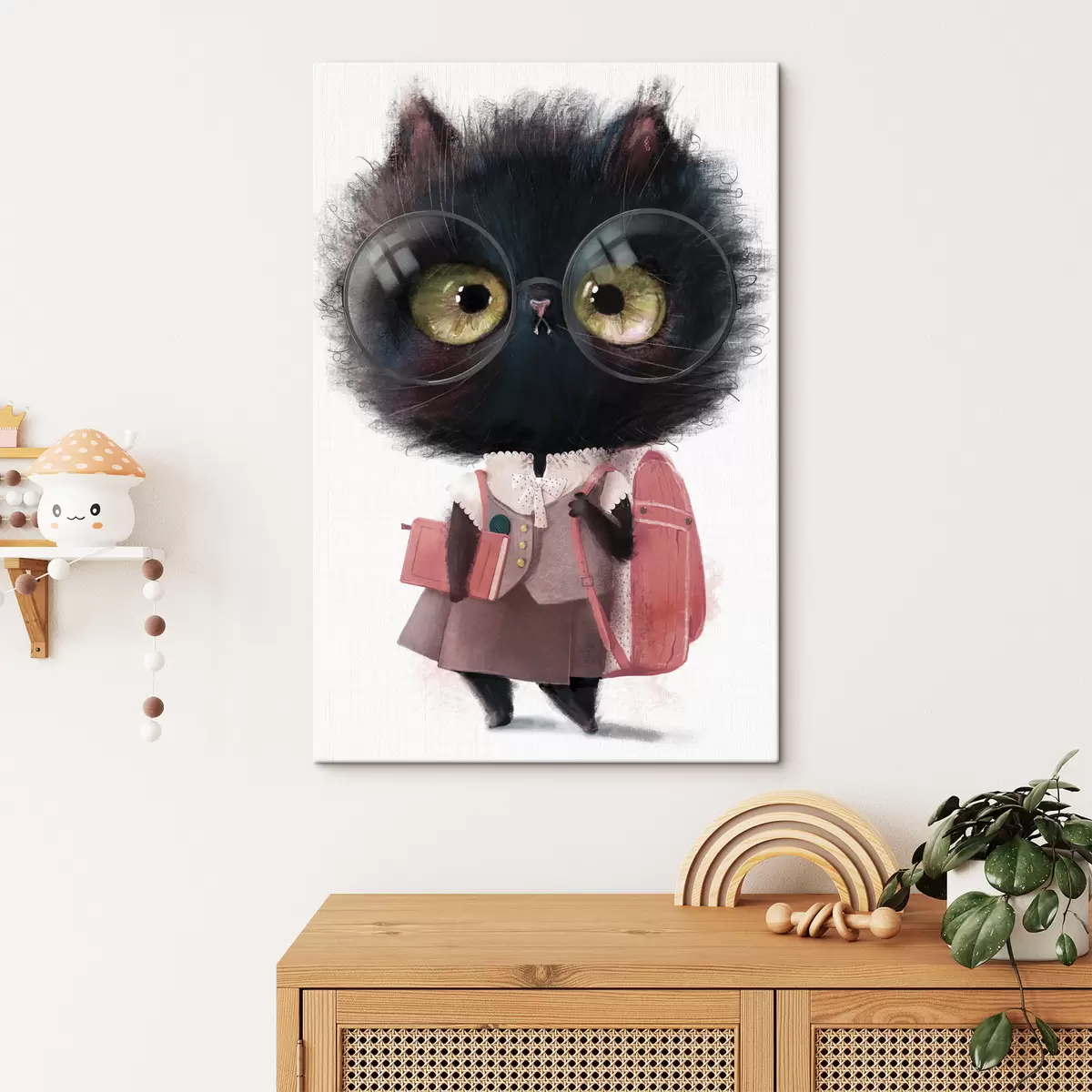 Glezna Gudrs kaķēns gatavs skolai s34994