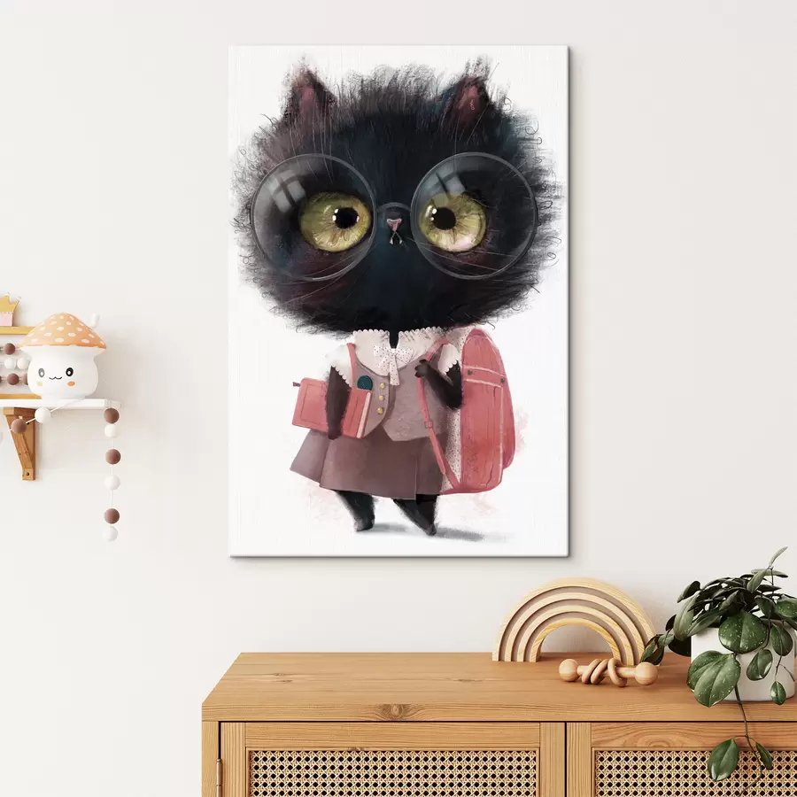 Glezna Gudrs kaķēns gatavs skolai s34994