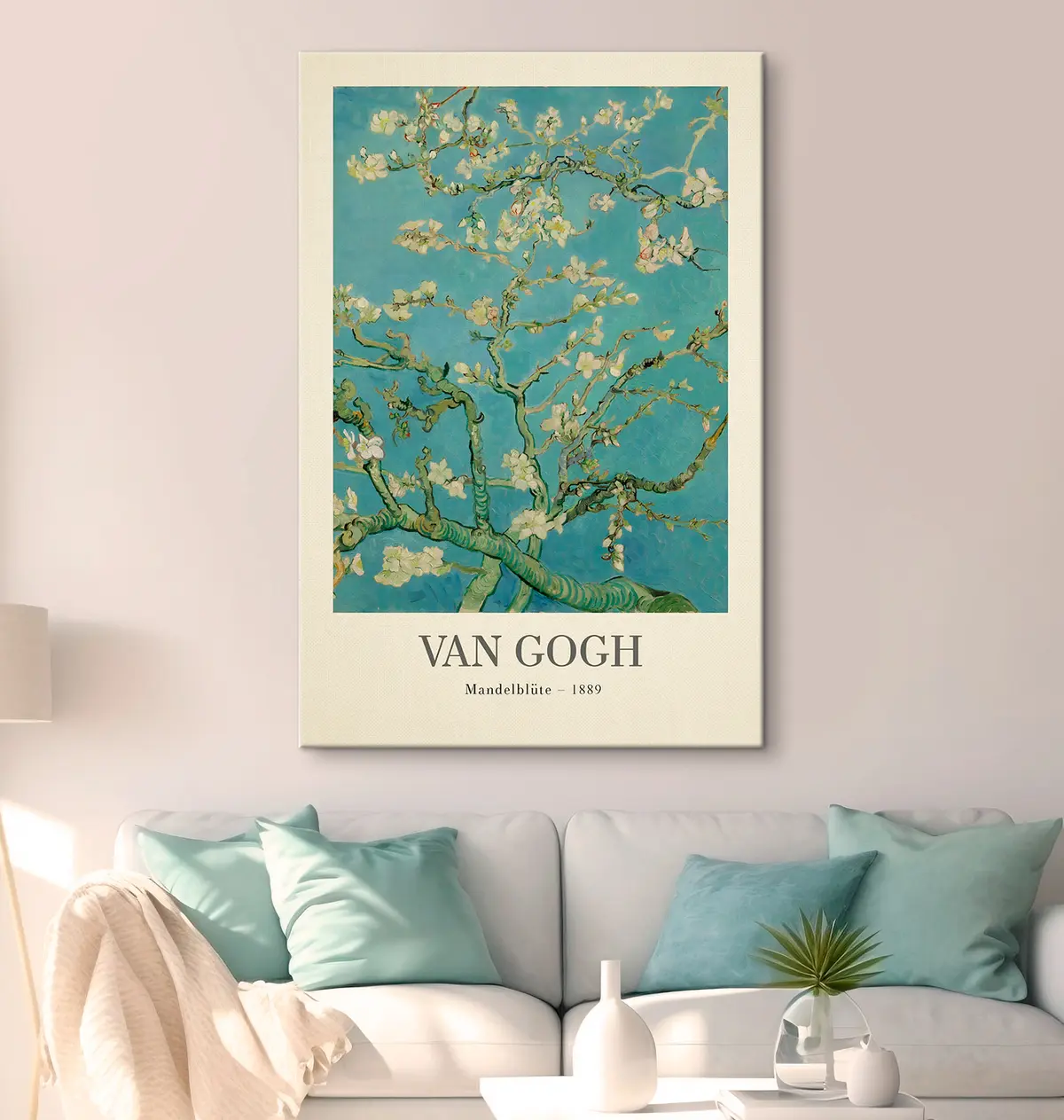 Glezna Ziedoši zari uz zila fona s35610