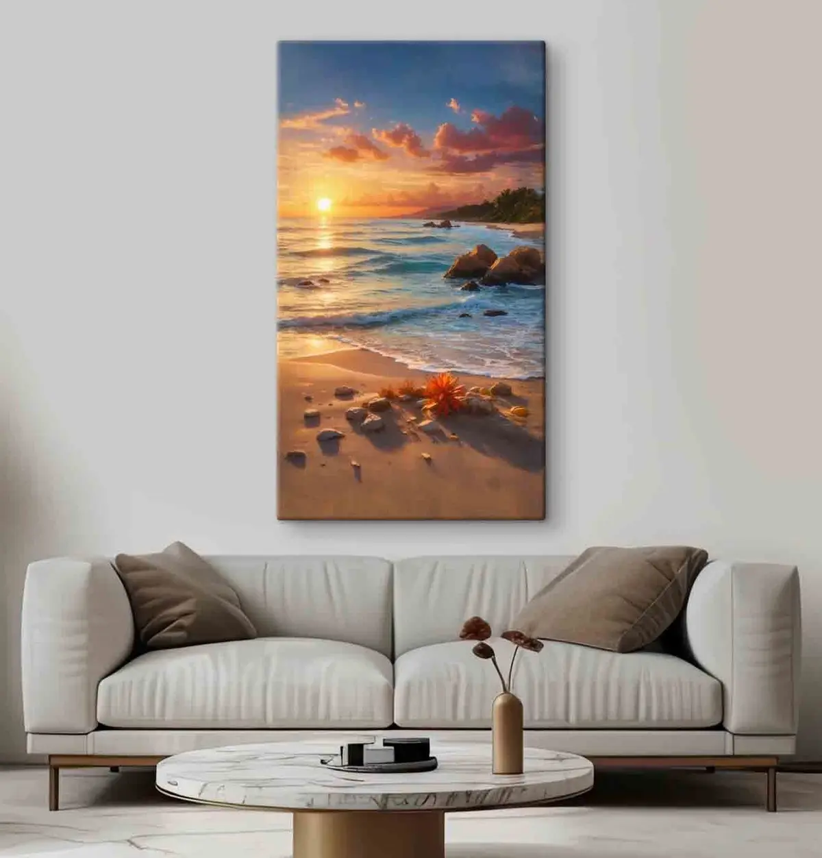 Glezna Saulriets mierīgā okeāna krastā s35647