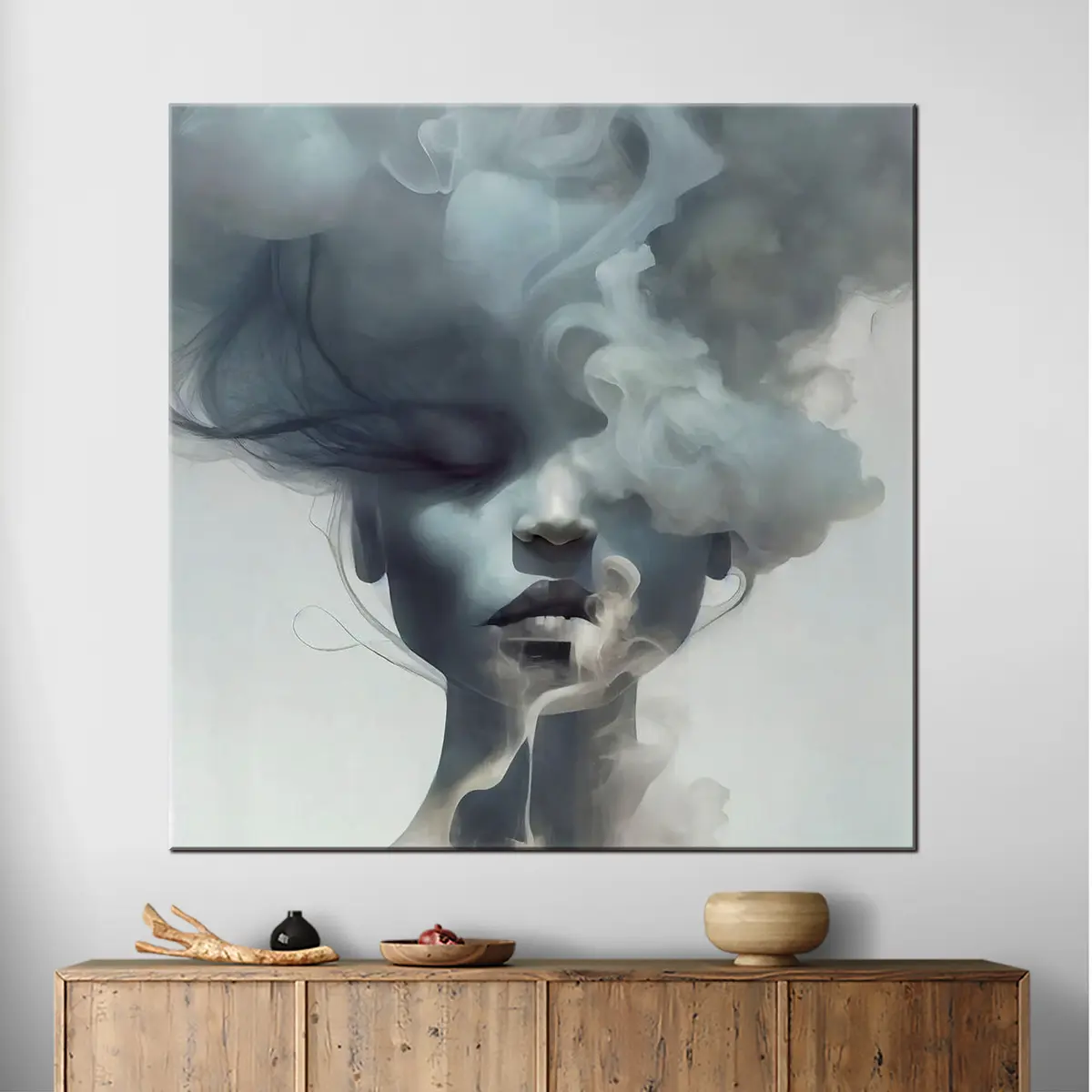 Glezna Mistiskais skaistums, ietīts dūmos s35818