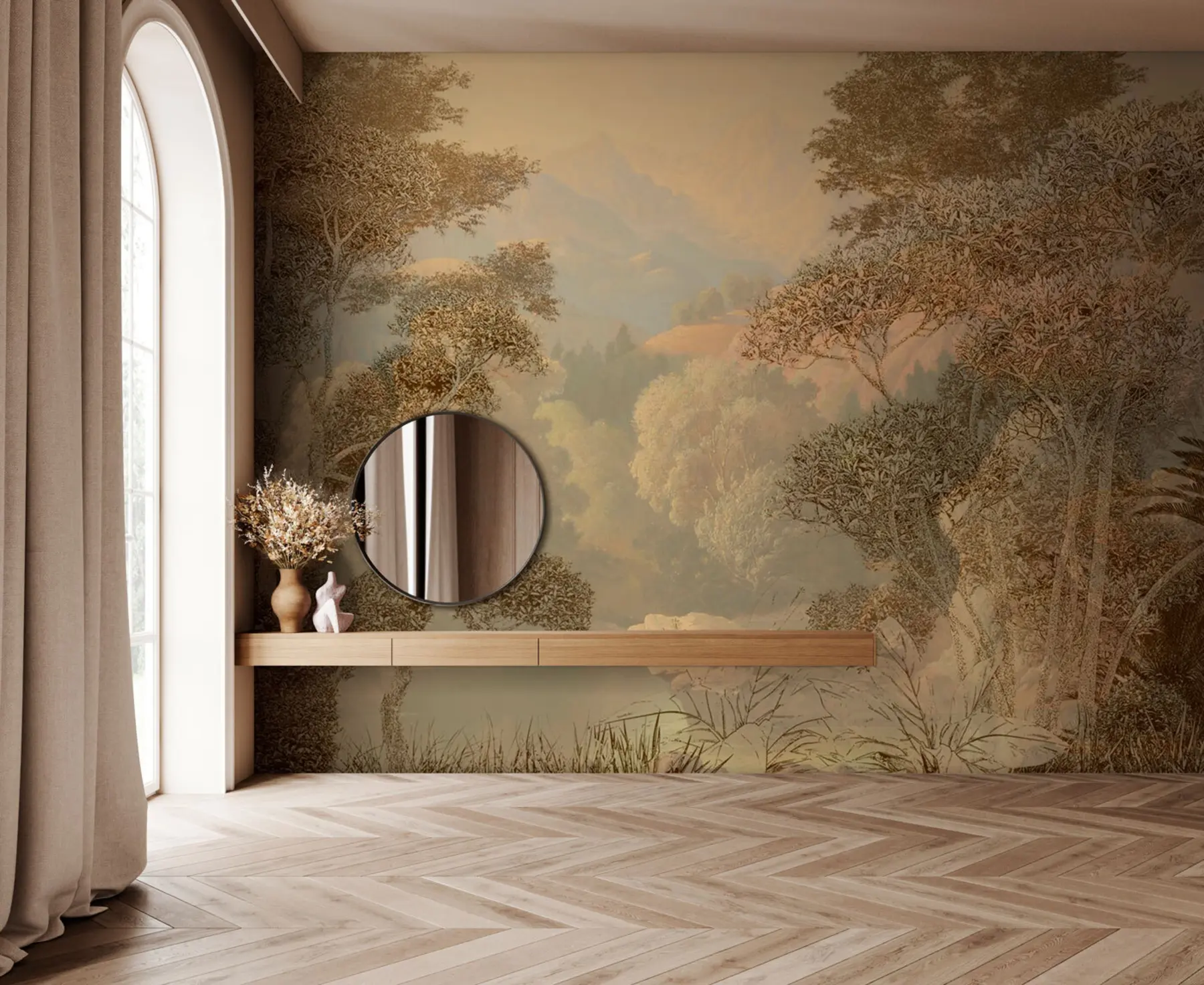 Fototapetes Tropu mežs brūnos toņos u97403