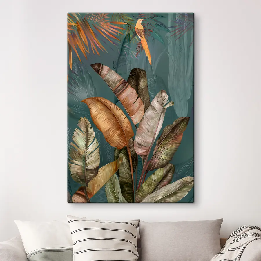 Glezna Tropu lapas ar spilgtām tekstūrām s35860