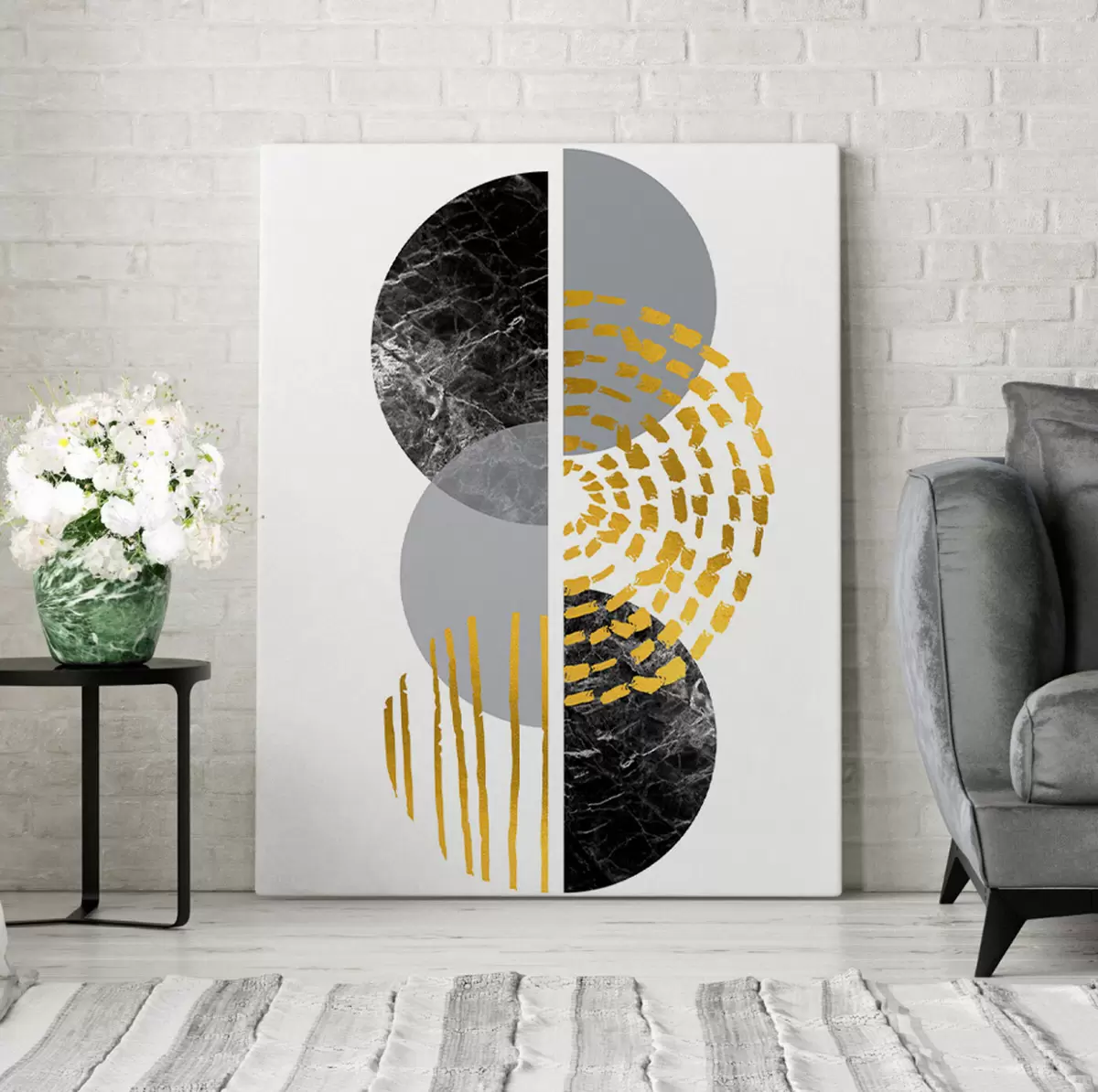 Glezna Abstraktais dizains ar slāņotām formām s35942