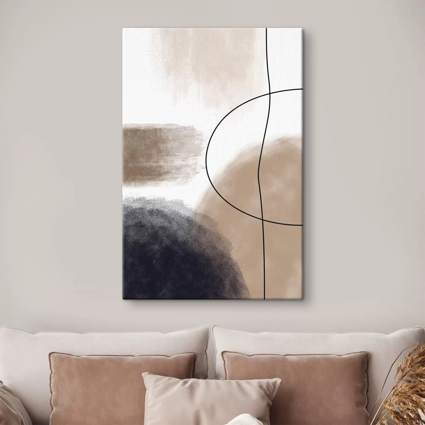 Glezna Abstraktas formas maigā krāsu paletē s35944