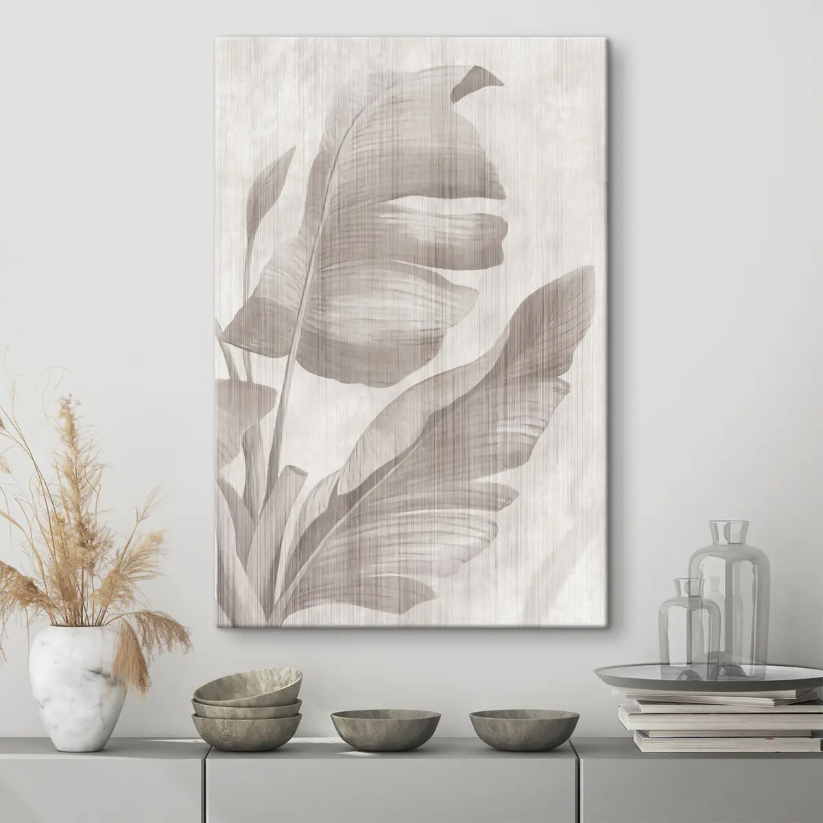 Glezna Grunge palmu lapas s35851