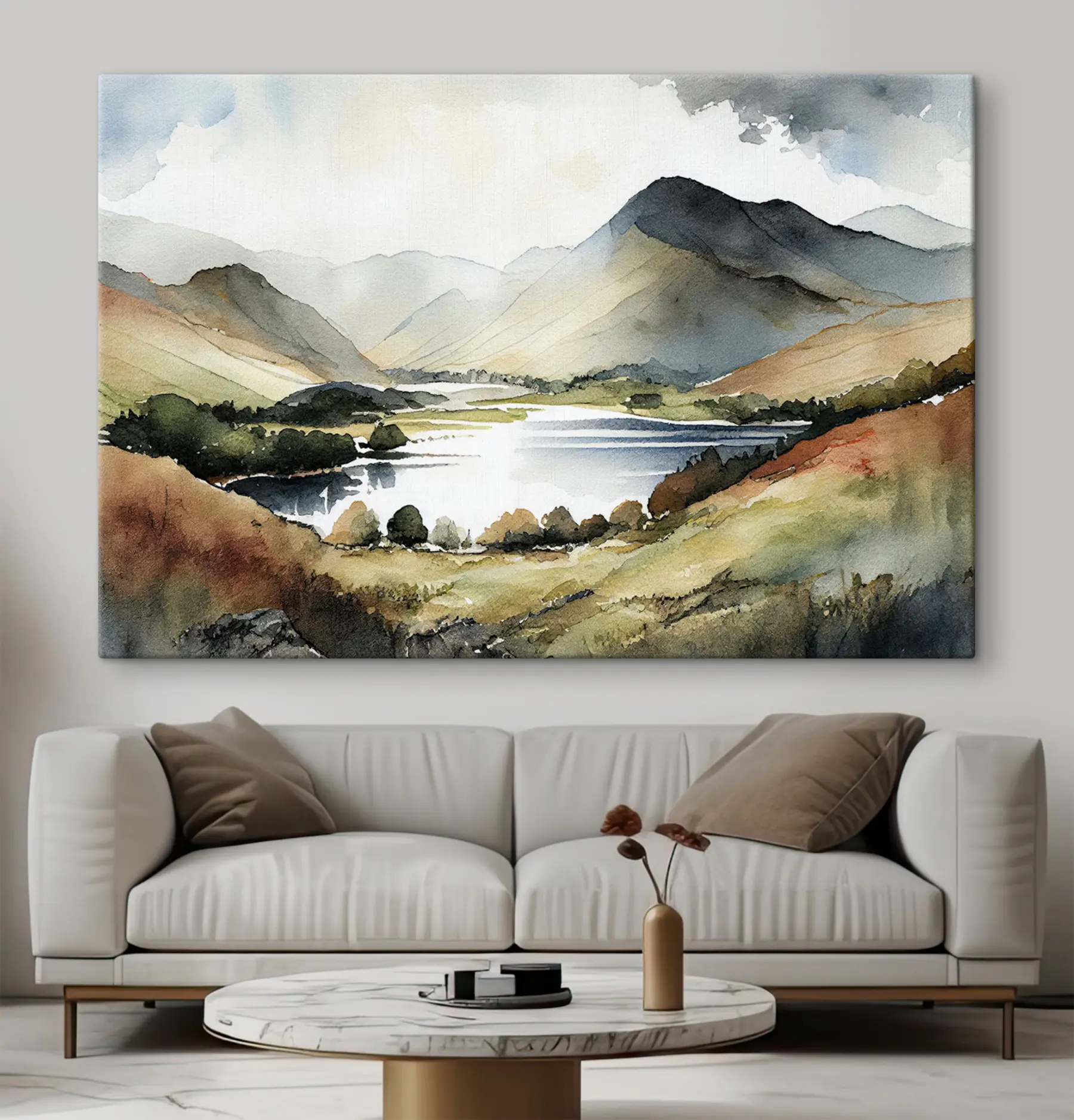 Fototapetes Ezers kalnos s36018