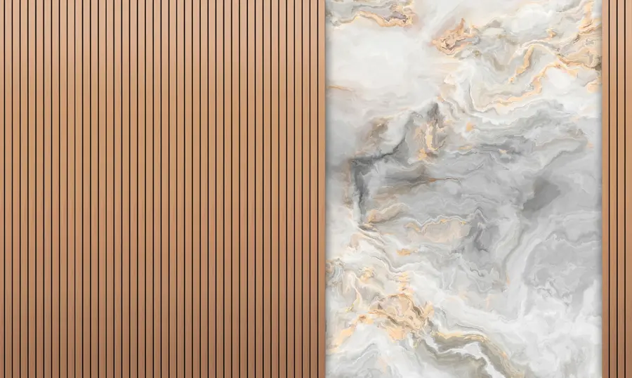 Fototapetes Koka līstes ar marmoru u97426