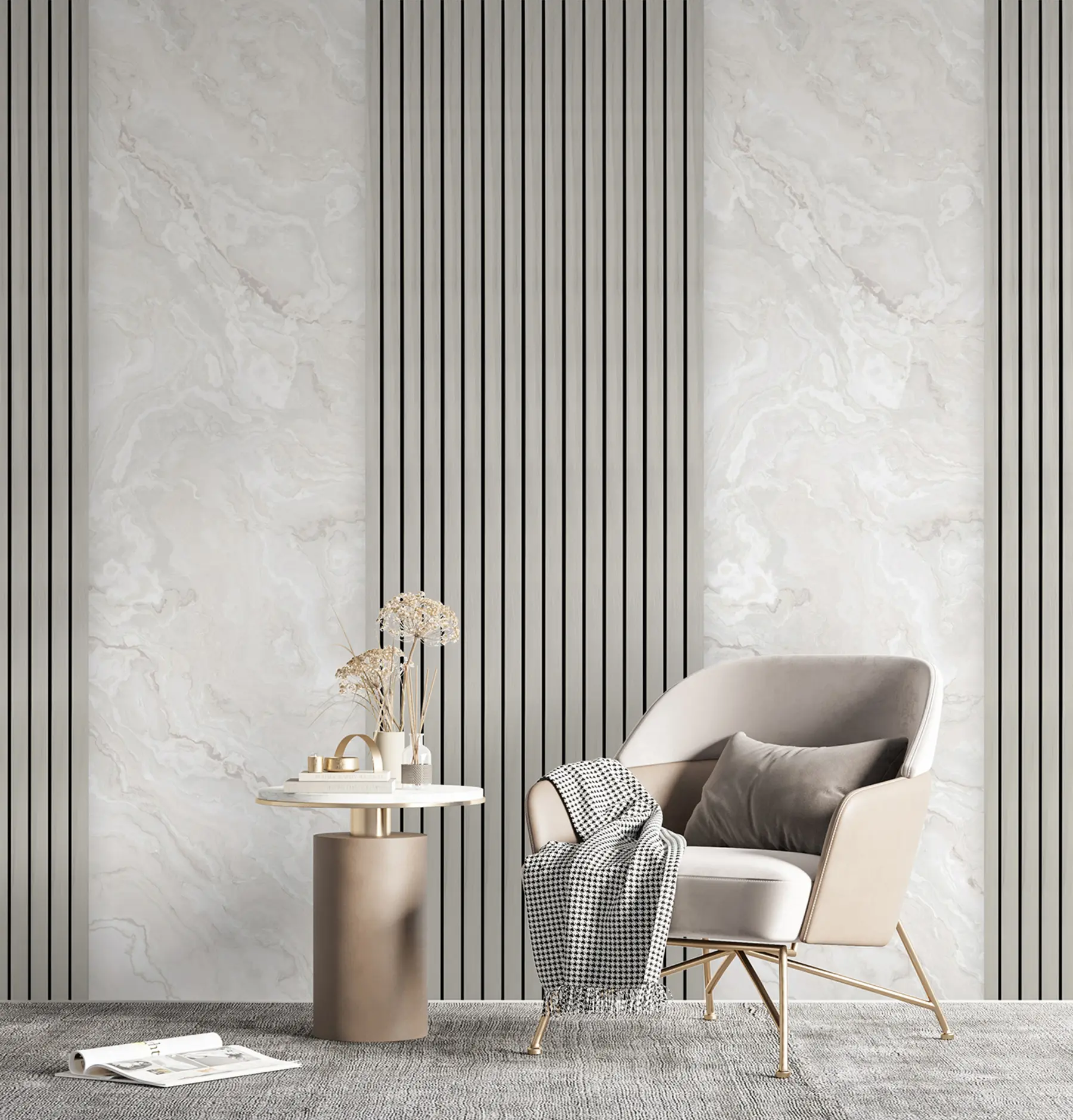 Fototapetes Koka līstes ar marmoru u97465