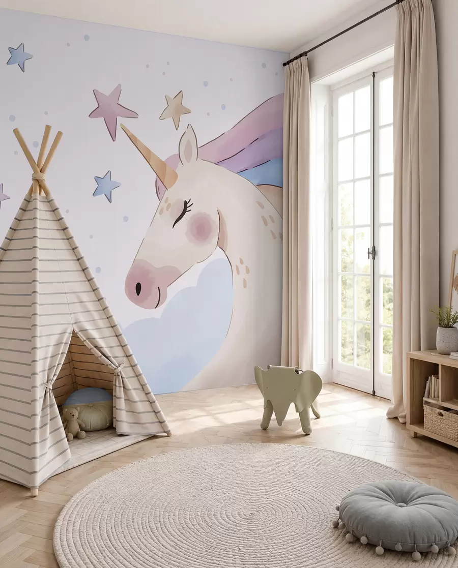 Fototapetes Vienradža zvaigžņu krēpes u97532