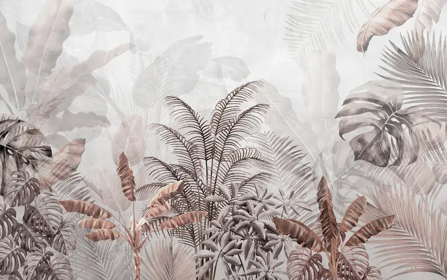 Fototapetes Palmas pelēkā krāsā pelēki brūnās krāsās u71284v2