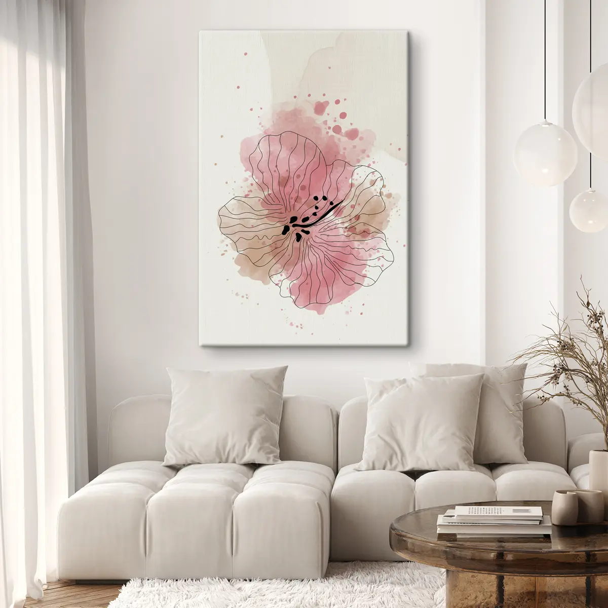 Glezna Rozā sārtums akvarelī s36136