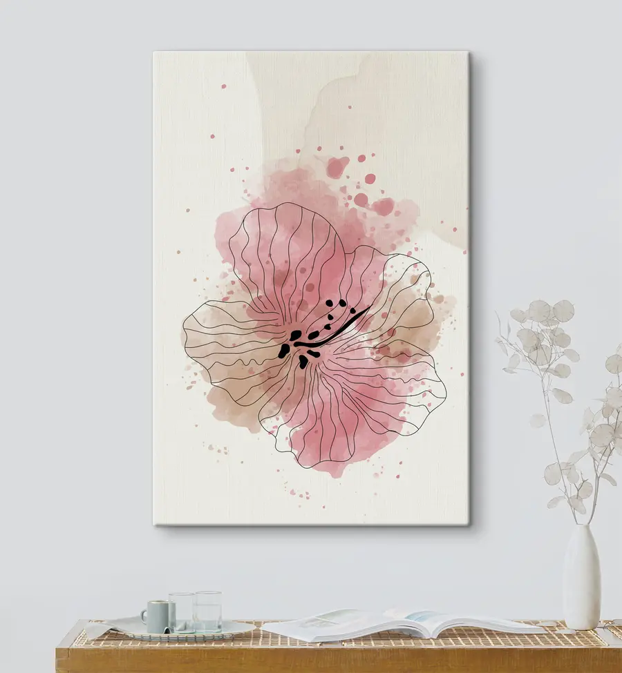 Glezna Rozā sārtums akvarelī s36136