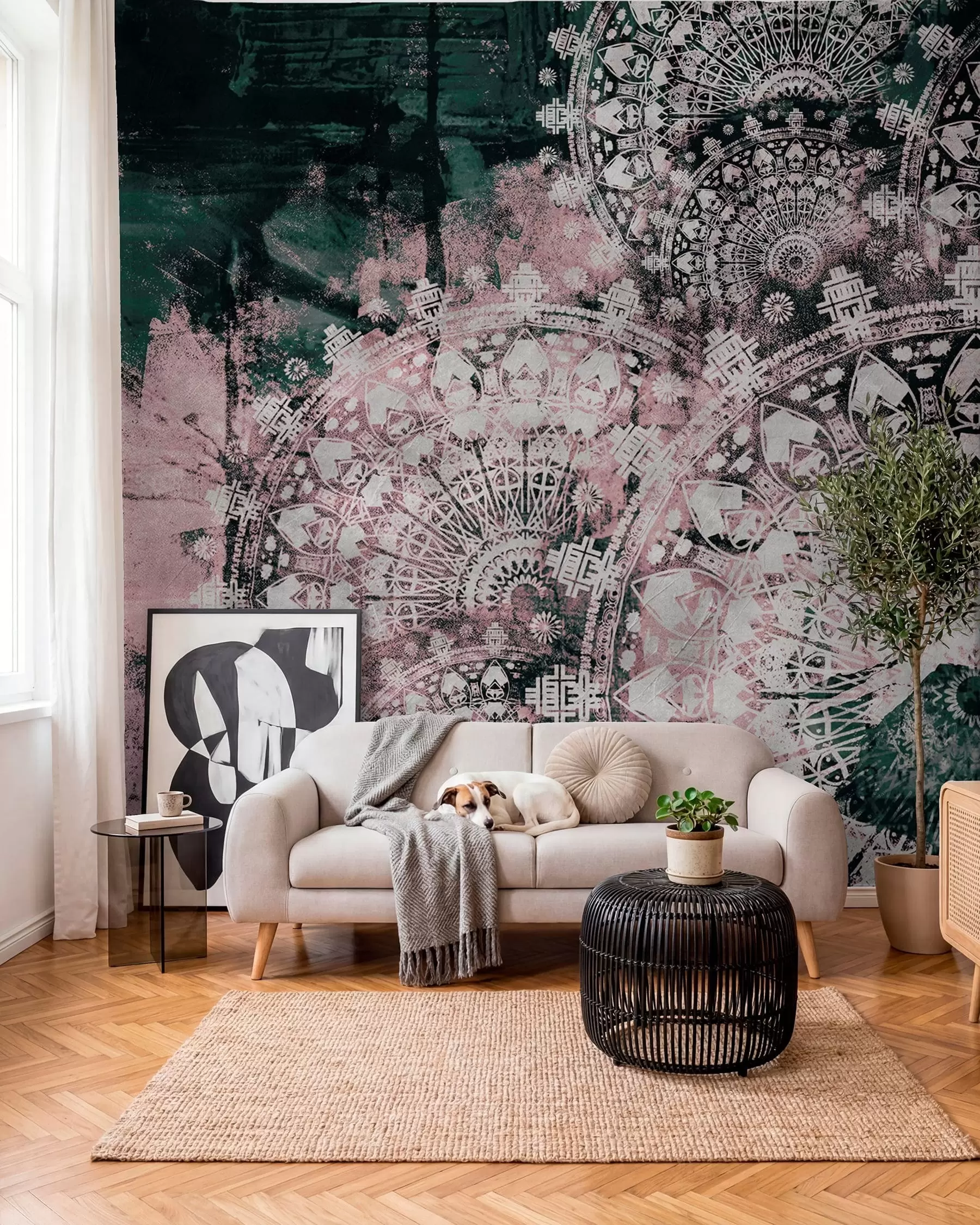 Fototapetes Vintage mandala rozā krāsās u93958v2